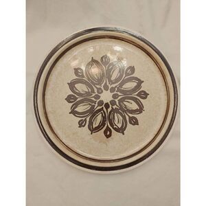 Vintage Daekor Matt Ironstone Beige/Brown Floral Oven To Table Plate